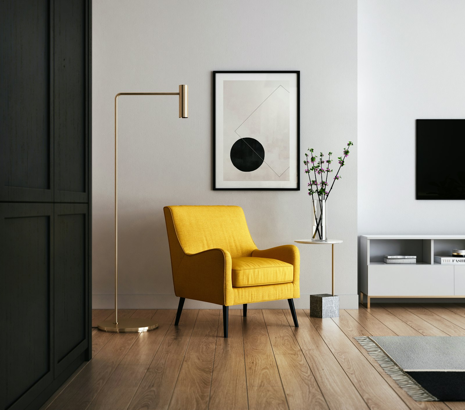 Lounge mit warmen Textilien